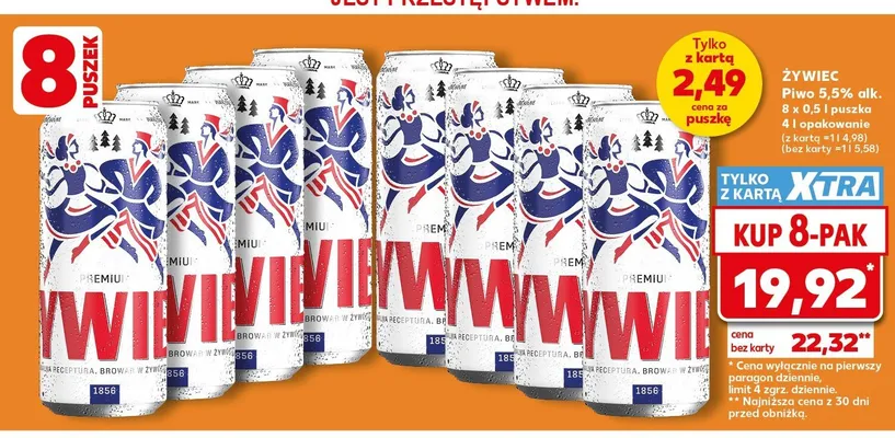 Piwo Żywiec 8-pak 500 ml promocja w Kaufland