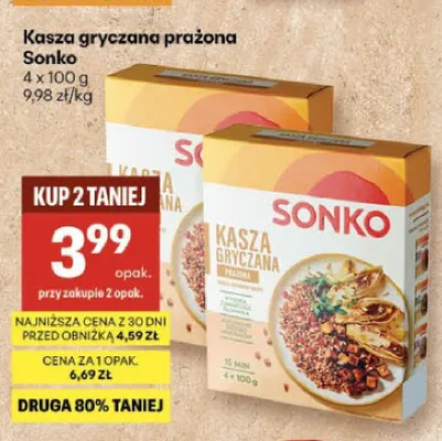 Kasza gryczana prażona Sonko promocja w Delikatesy Centrum