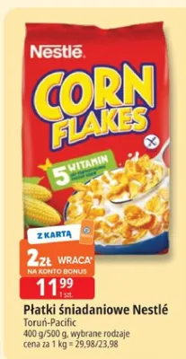 Płatki śniadaniowe Nestlé Corn Flakes 5 witamin promocja w Leclerc