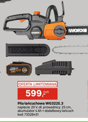 Piła łańcuchowa WG322E.3 Worx promocja w Leroy Merlin