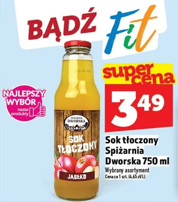 Sok tłoczony spiżarnia dworska jabłko 750ml promocja w TOPAZ