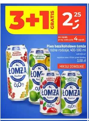 Piwo bezalkoholowe Łomża Radler Cytryna & Limonka promocja w Dealz