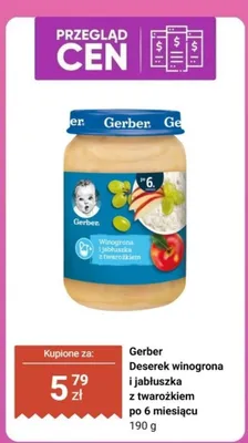 Deserek winogrona i jabłuszka z twarożkiem po 6 miesiącu promocja w Biedronka