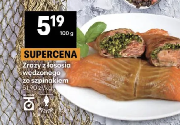 Zrazy z łososia wędzonego ze szpinakiem promocja w Delikatesy Centrum