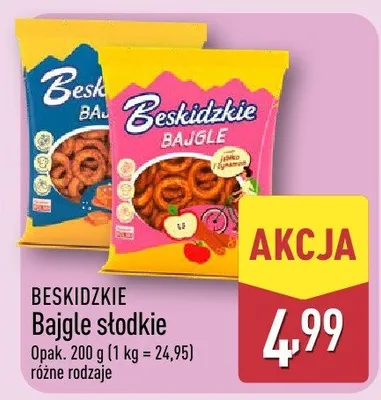 Bajgle słodkie różne rodzaje promocja w Aldi