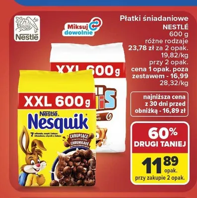 Płatki śniadaniowe Nestlé Cheerios promocja w Carrefour