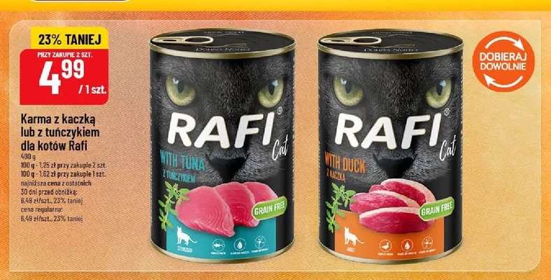 Karma dla kotów Rafi z kaczką promocja w POLOmarket