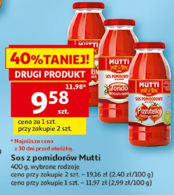 Sos z pomidorów Mutti promocja w Auchan