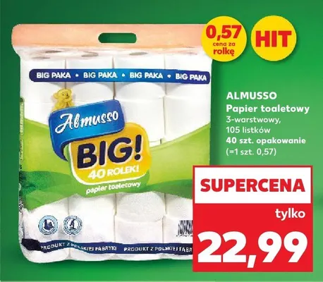 Papier toaletowy Almusso BIG! promocja w Kaufland