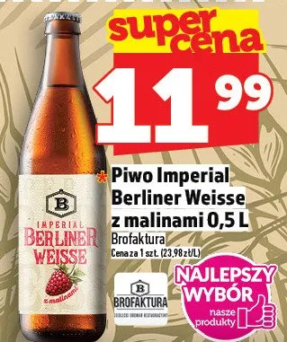 Piwo Imperial Berliner Weisse z malinami promocja w TOPAZ