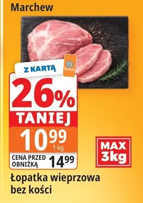 Łopatka wieprzowa bez kości promocja w Leclerc