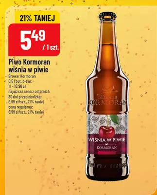 Piwo Kormoran wiśnia w piwie promocja w POLOmarket