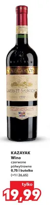 Wino czerwone półwytrawne Kazayak promocja w Kaufland