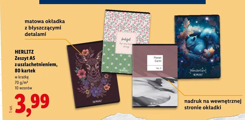 Zeszyt A5 Herlitz z uszlachetnieniem promocja w Lidl