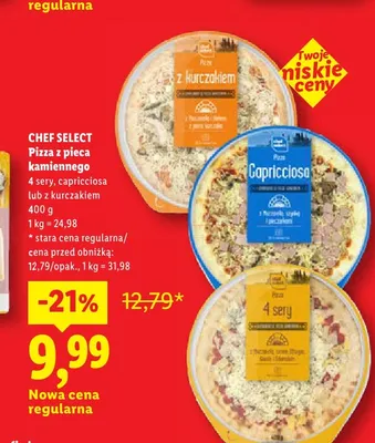 Pizza z pieca kamiennego 4 sery Chef Select promocja w Lidl
