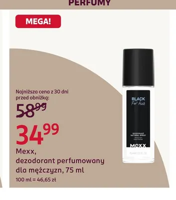 Dezodorant perfumowany dla mężczyzn Mexx promocja w Rossmann