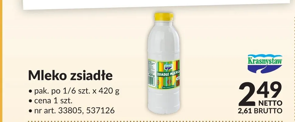 Mleko zsiadłe Krasnystaw promocja w Makro
