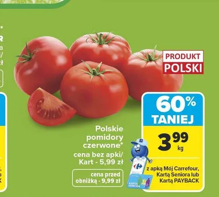 Pomidory czerwone polskie promocja w Carrefour