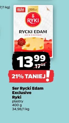 Ser Rycki Edam Exclusive Ryki plastry promocja w Netto