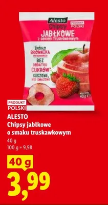 Chipsy jabłkowe o smaku truskawkowym Alesto promocja w Lidl