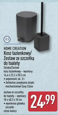 Kosz łazienkowy Home Creation 16,4x23,2x20,5cm pojemność 3l promocja w Aldi
