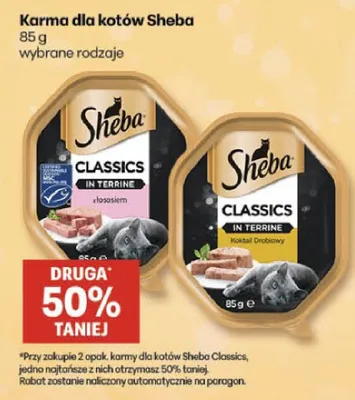 Karma dla kotów Sheba Classics promocja w Delikatesy Centrum