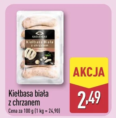 Kiełbasa biała z chrzanem promocja w Aldi