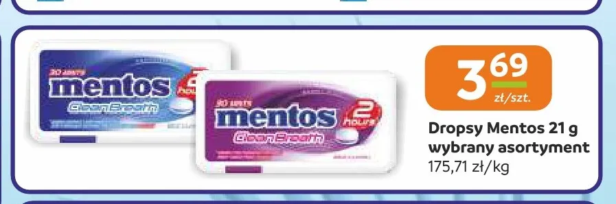 Dropsy Mentos Clean Breath Peppermint promocja w Gama