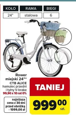 Rower miejski 24" CTB Alice promocja w Carrefour