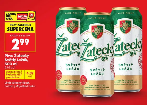 Piwo Žatecký Světlý Ležák promocja w Biedronka