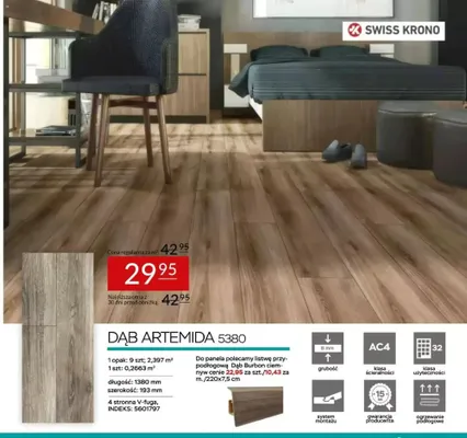 Panele laminowane Swiss Krono Dąb Artemida 5380 promocja w Abra Meble