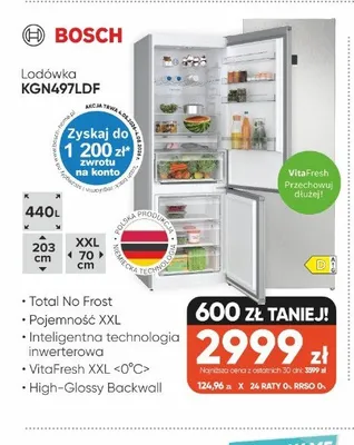 Lodówka BOSCH KGN497LDF promocja w Max Elektro