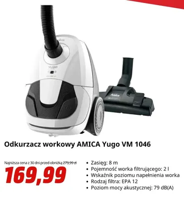 Odkurzacz workowy Amica Yugo Vm 1046 promocja w Media Markt