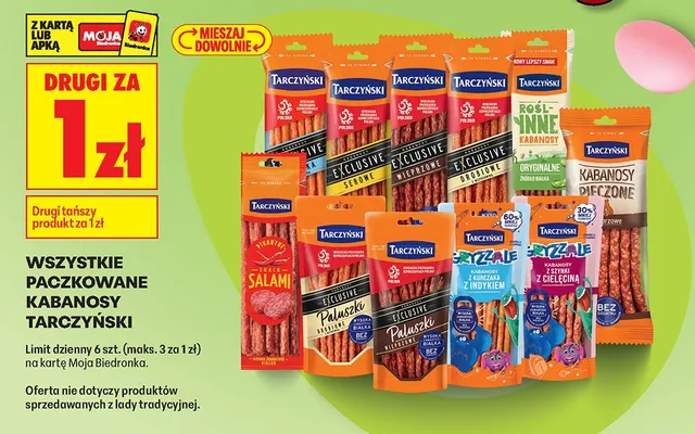 Kabanosy Pizzale z kurczaka z indykiem promocja w Biedronka