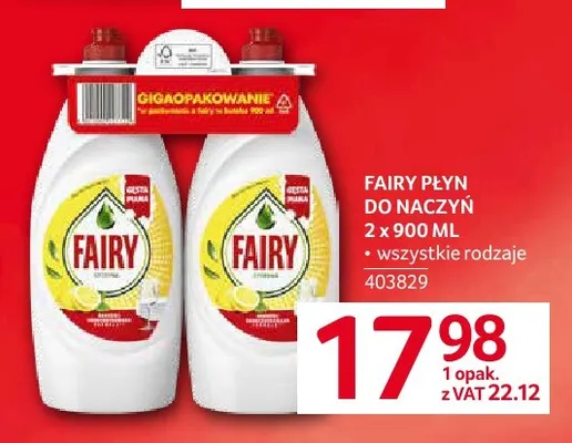 Płyn do naczyń Fairy 2-pak promocja w Selgros