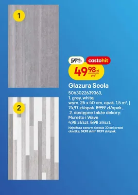Glazura Scola grey promocja w Castorama