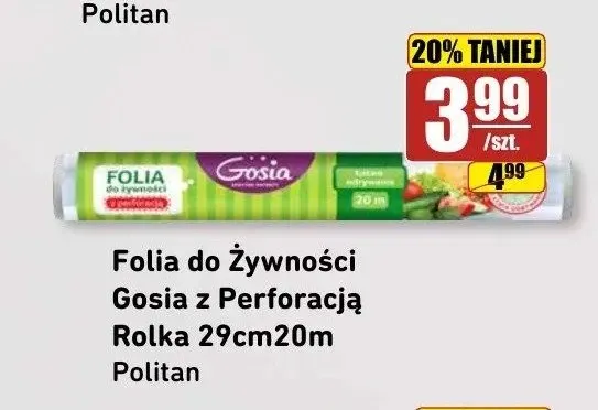 Folia do żywności Gosia z perforacją rolka 29 cm 20 m promocja w API Market