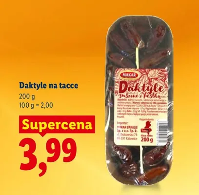 Daktyle na tacce promocja w Lidl