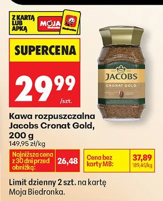 Kawa rozpuszczalna Cronat Gold promocja w Biedronka