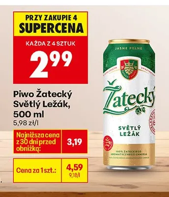 Piwo Zatecky Jasny Ležák promocja w Biedronka
