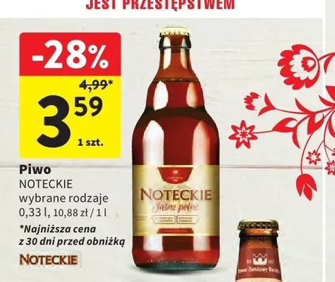 Piwo wybrane rodzaje promocja w Intermarche