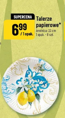 Talerze papierowe średnica 23cm promocja w POLOmarket