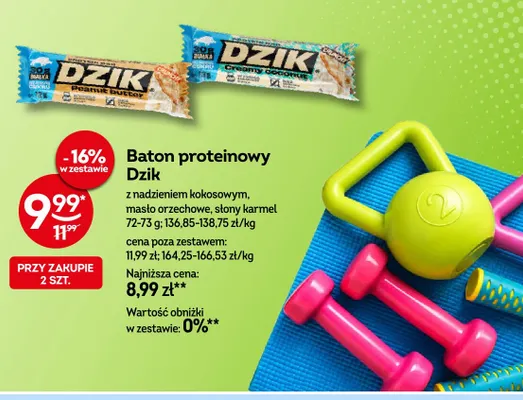 Baton proteinowy Dzik słony karmel promocja w Żabka