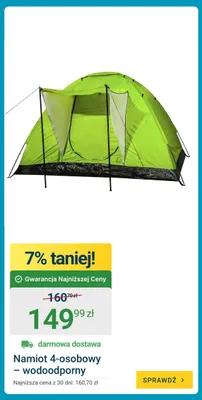 Namiot 4-osobowy wodoodporny promocja w ERLI