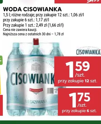 Woda mineralna niegazowana Cisowianka promocja w Stokrotka
