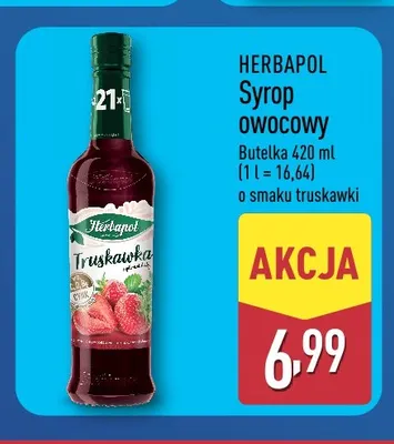 Syrop owocowy o smaku truskawki Herbapol promocja w Aldi