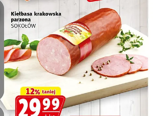 Kiełbasa krakowska parzona Sokołów promocja w Prim Market