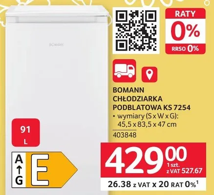 Chłodziarka podblatowa KS 7254 promocja w Selgros