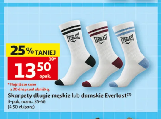 Skarpety długie męskie Everlast 3-pak promocja w Auchan