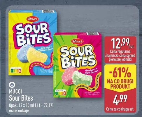 Lody Mucci Sour Bites Strawberry & Apple promocja w Aldi